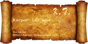 Kerper Tímea névjegykártya